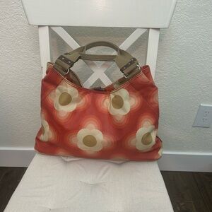 Orla Kiely Hobo Handbag Coated Canvas Shoulder Bag Colorful Purse
